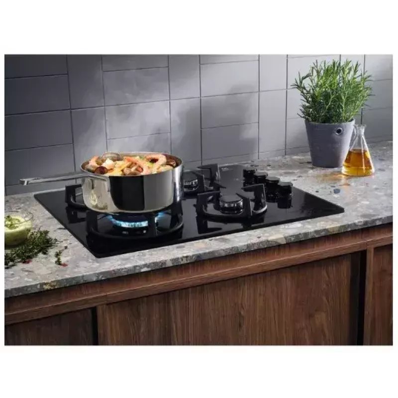 Įmontuojama dujinė kaitlentė Electrolux EGG6407K, juoda, 59 cm, 4 zonos
