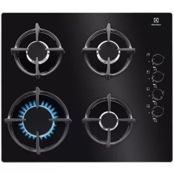 Įmontuojama dujinė kaitlentė Electrolux EGG6407K, juoda, 59 cm, 4 zonos