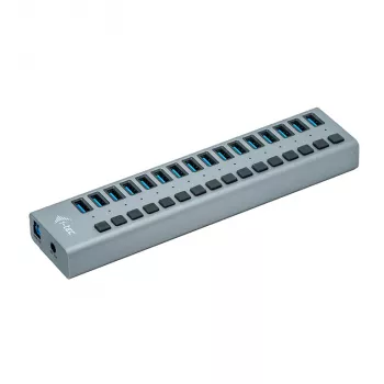 i-tec USB 3.0 įkrovimo HUB 16 prievadų + 90 W maitinimo adapteris