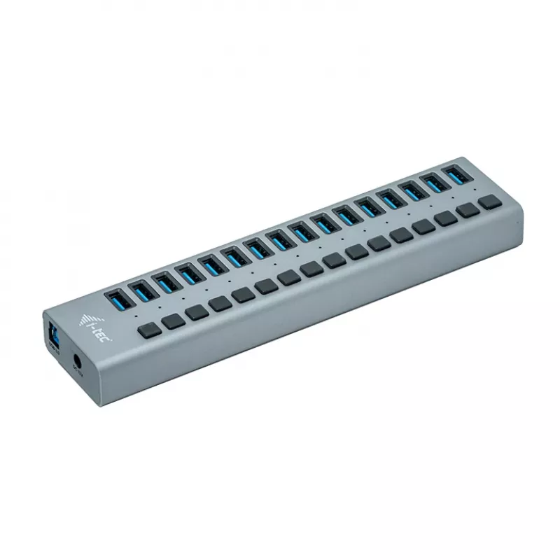 i-tec USB 3.0 įkrovimo HUB 16 prievadų + 90 W maitinimo adapteris