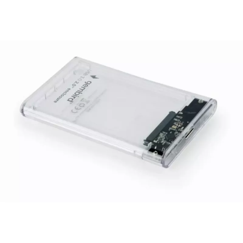 GEMBIRD USB 3.0 išorinis dėklas 2,5 colio SATA kietajam diskui, 9,5 mm, skaidrus plastikas