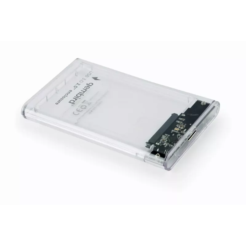 GEMBIRD USB 3.0 išorinis dėklas 2,5 colio SATA kietajam diskui, 9,5 mm, skaidrus plastikas