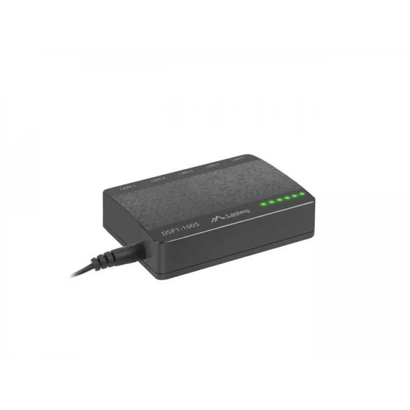 LANBERG Switch DSP1-1005 5x 1 Gb/s Nevaldomas Gigabit Ethernet stalinis 5V