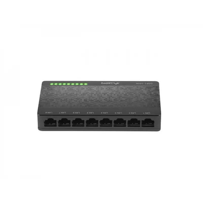 LANBERG Switch Dsp1-1008 8x 1 Gb/s Nevaldomas Gigabit Ethernet Darbalaukis 5V