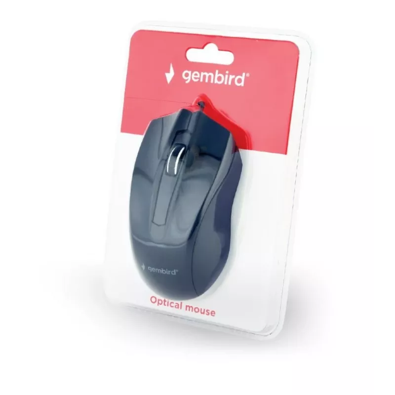 Laidinė ambidekstrinė optinė pelė Gembird MUS-3B-01 — USB Type-A, 1000 DPI, 3 mygtukai, juoda