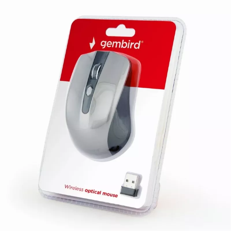 GEMBIRD MUSW-4B-04-BG Belaidė optinė pelė, juoda/spacegrey, 4 mygtukai