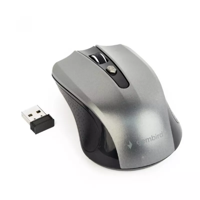 GEMBIRD MUSW-4B-04-BG Belaidė optinė pelė, juoda/spacegrey, 4 mygtukai