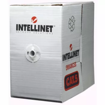 Intellinet Network Bulk Cat6 kabelis, 23 AWG, viengyslė varinė viela, 305 m, pilkas, CCA, U/UTP, dėžė
