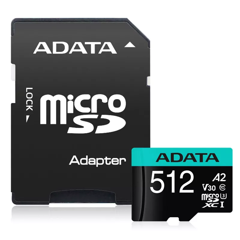 ADATA Premier Pro 512GB microSDXC Class 10 atminties kortelė