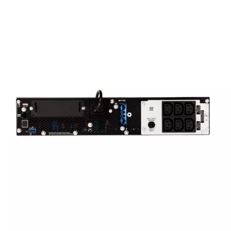 APC Smart-UPS On-Line 1500VA/1500W, 2U stelažinis, 230V, 6x C13 IEC lizdai, SmartSlot, prailgintas veikimo laikas, su bėgeliais