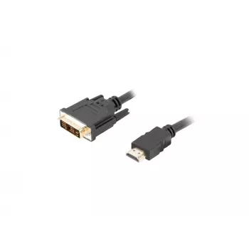 LANBERG HDMI (vyriškas) į DVI-D (vyriškas) vaizdo kabelio adapteris, 1,8 m, juodas, maks. raiška 1920x1200
