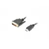 Lanberg HDMI–DVI-D (24+1) dvigubos jungties laidas su paauksuotomis 4K jungtimis – 3 m, juodas