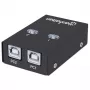 USB jungiklis MANHATTAN 162005, USB 2.0 Type-B, 2 prievadai, 480 Mbps, 1,5 m laidas, baltas