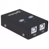USB jungiklis MANHATTAN 162005, USB 2.0 Type-B, 2 prievadai, 480 Mbps, 1,5 m laidas, baltas