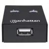 USB jungiklis MANHATTAN 162005, USB 2.0 Type-B, 2 prievadai, 480 Mbps, 1,5 m laidas, baltas
