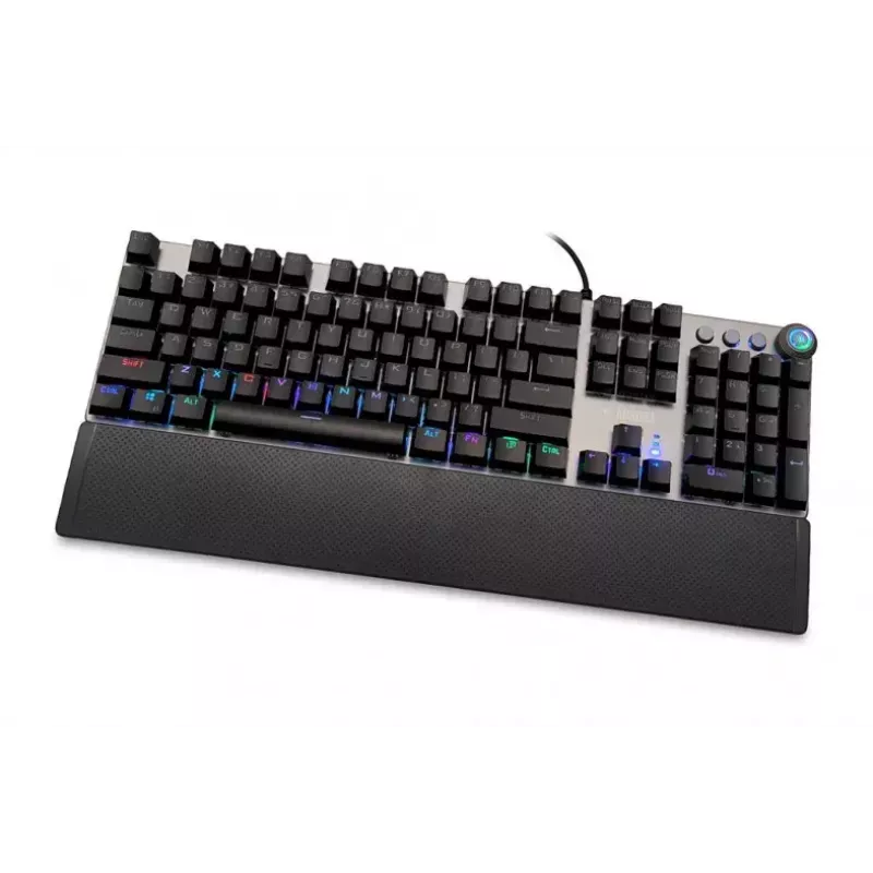 Laidinė mechaninė žaidimų klaviatūra IBOX AURORA K-4 — QWERTY, 108 klavišų, LED reguliuojamas apšvietimas, atspari vandeniui, USB, 1,6 m laidas
