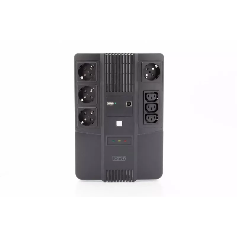DIGITUS ALLINONE UPS 600VA/360W LED 12V 7AH 4xCEE 7/7 3xIEC C13 USB RJ45