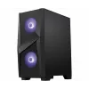 MSI MAG FORGE 100M Mid Tower žaidimų kompiuterio korpusas 'Juodas, 2x 120mm RGB PWM ventiliatorius, 1x 120mm ventiliatorius, 1-6 RGB valdiklis, grūdintas stiklas, ATX, mATX, mini-ITX'