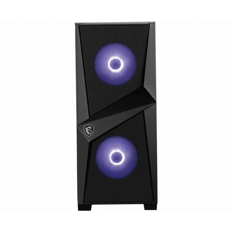 MSI MAG FORGE 100M Mid Tower žaidimų kompiuterio korpusas 'Juodas, 2x 120mm RGB PWM ventiliatorius, 1x 120mm ventiliatorius, 1-6 RGB valdiklis, grūdintas stiklas, ATX, mATX, mini-ITX'