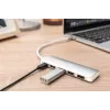 DIGITUS USB-C HUB 4 prievadai PD 4x USB 3.0, 1x PD įkrovimas, pilka