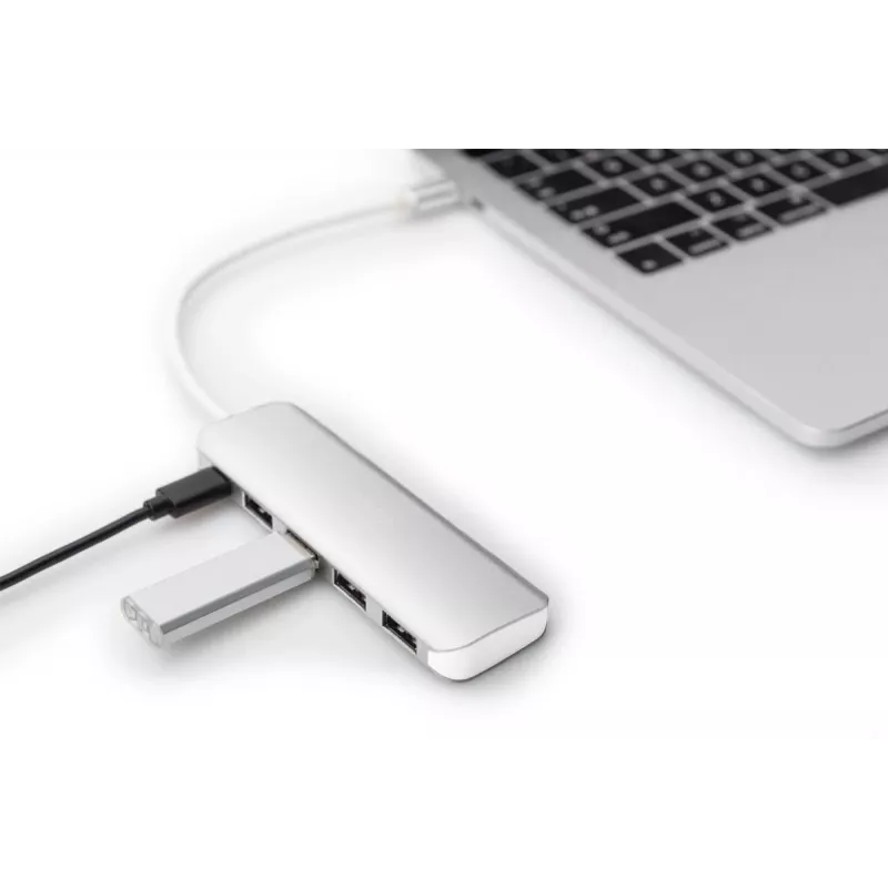 DIGITUS USB-C HUB 4 prievadai PD 4x USB 3.0, 1x PD įkrovimas, pilka
