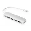 DIGITUS USB-C HUB 4 prievadai PD 4x USB 3.0, 1x PD įkrovimas, pilka