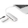 DIGITUS USB-C HUB 4 prievadai PD 4x USB 3.0, 1x PD įkrovimas, pilka