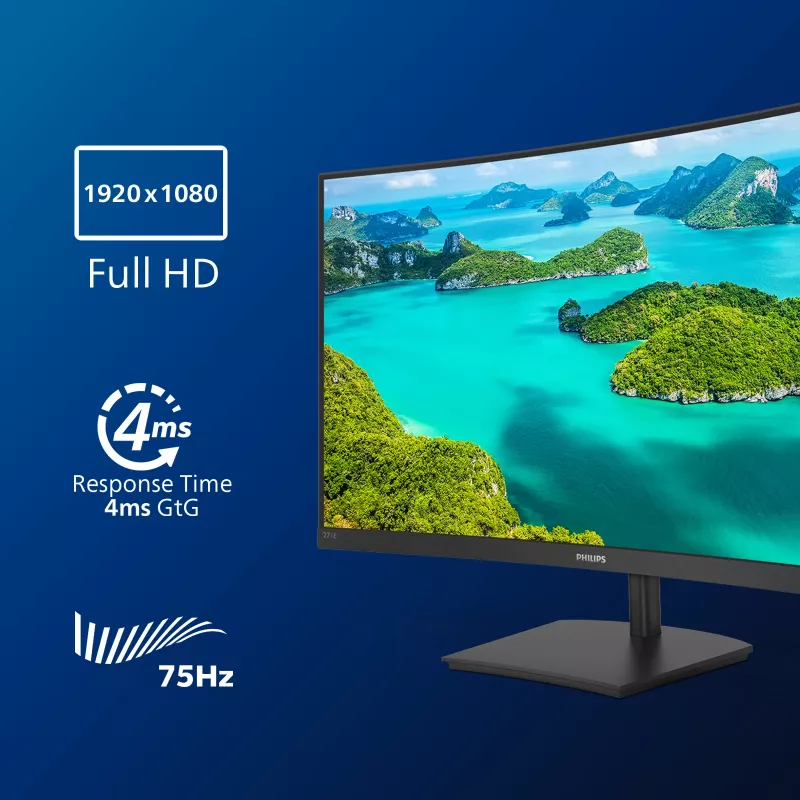 Philips E Line 271E1SCA/00 lenktas monitorius 27 colių Full HD LCD juodas