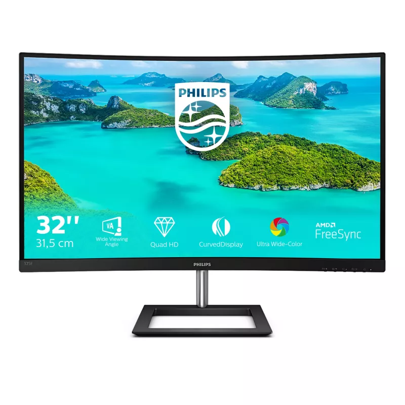 Philips E Line 325E1C/00 monitorius 80 cm (31,5 colio) 2560 x 1440 pikselių Quad HD LCD juodas