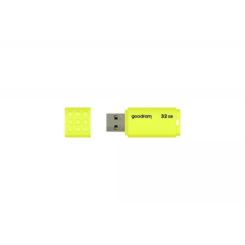 USB atmintukas GOODRAM UME2 32 GB USB Type-A 2.0, skaitymas 20 MB/s, rašymas 5 MB/s, geltonas