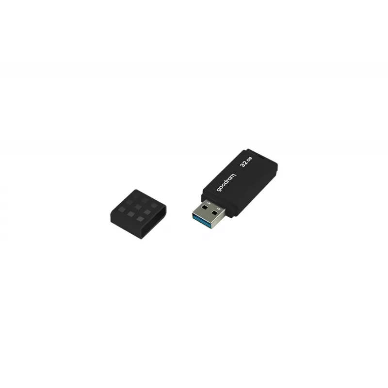 USB atmintukas GOODRAM UME3 32 GB, USB Type-A 3.2 Gen 1, juodas, 51×21×9.6 mm