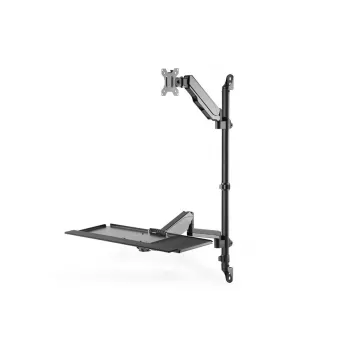 DIGITUS DA-90372 Sieninis stovas sėdėjimui ir stovėjimui, vienas monitorius, juodas, 17–32 col.