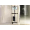 DIGITUS DA-90374 Mobilioji darbo stotis su monitoriaus laikikliu ir PC dėklu, iki 8 kg, 32 colių ekranui - juoda