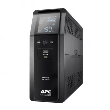 APC Back-UPS Pro 1600VA/960W bokštinis UPS, 230V, 8x IEC C13 lizdai, sinusinė banga, AVR, USB Type A + C prievadai, LCD, keičiama baterija