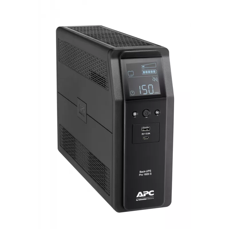 APC Back-UPS Pro 1600VA/960W bokštinis UPS, 230V, 8x IEC C13 lizdai, sinusinė banga, AVR, USB Type A + C prievadai, LCD, keičiama baterija