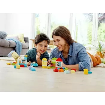 LEGO DUPLO dėžutė su kaladėlėmis 10913 – 65 spalvingų statybinių kaladėlių rinkinys mažiems vaikams nuo 1,5 metų