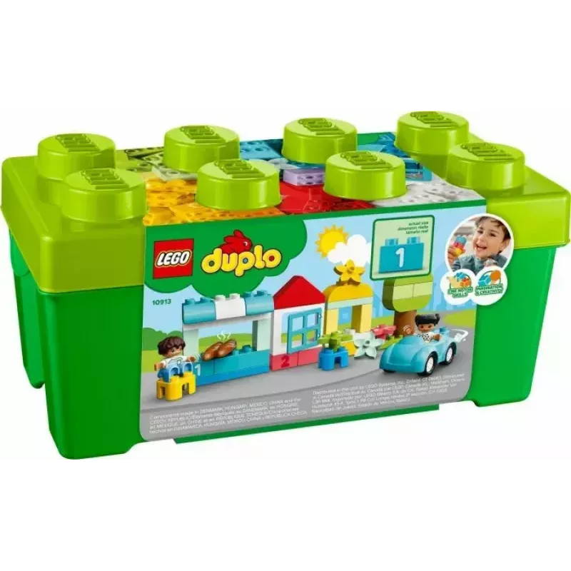 LEGO DUPLO dėžutė su kaladėlėmis 10913 – 65 spalvingų statybinių kaladėlių rinkinys mažiems vaikams nuo 1,5 metų
