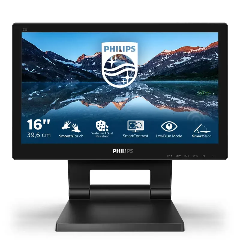 Philips 162B9T/00 kompiuterio monitorius 39,6 cm (15,6 colio) 1366 x 768 pikselių HD LCD jutiklinis ekranas juodas