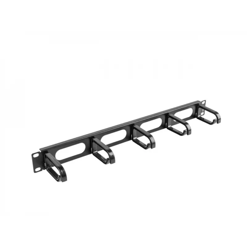 Kabelių tvarkymo panelė LANBERG AK-1205-B, 1U, metalinė, 19 colių (482,6 mm) plotis, 80 mm gylis, juoda