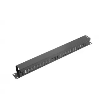 Kabelių tvarkymo panelė 1U metalinė 19 inch LANBERG AK-1201-B juoda