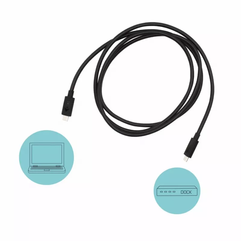 i-tec Thunderbolt 3 klasės laidas, 40 Gbps, 100 W galios tiekimas, USB-C suderinamas, 150 cm