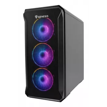 Korpusas GENESIS Irid 503 ARGB Micro Tower Juodas, Peršviečiamas