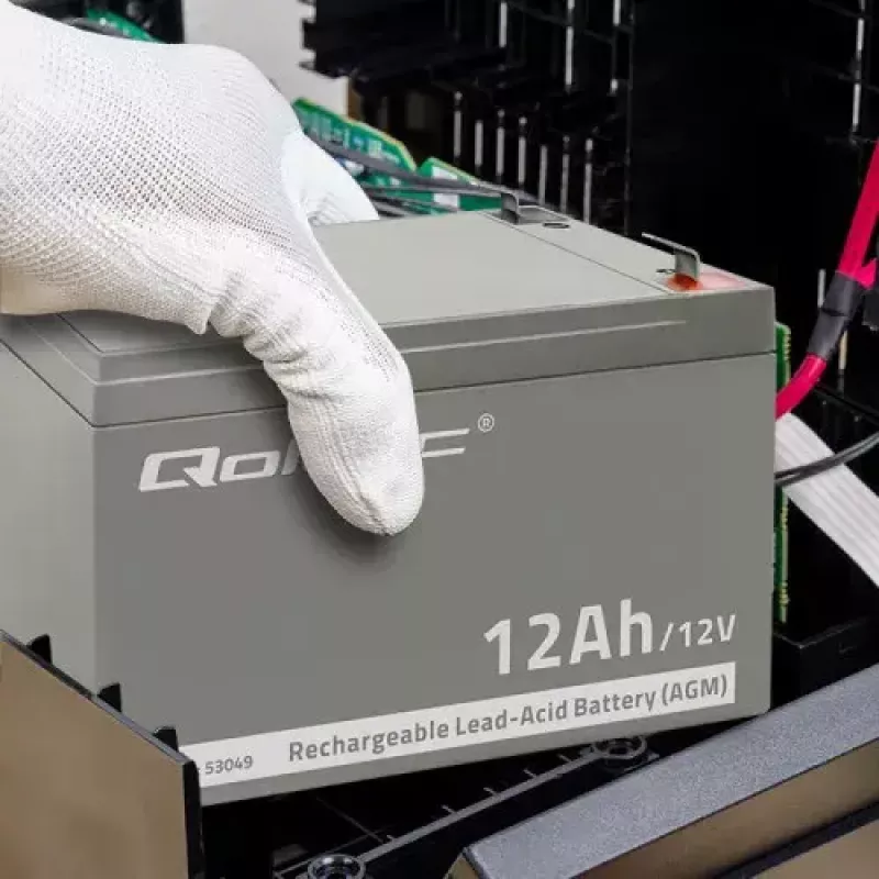 Akumuliatorius UPS QOLTEC 53049, VRLA AGM 12 V 12 Ah, pilka, 150×98×95 mm