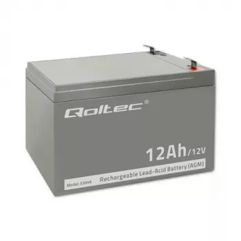 Akumuliatorius UPS QOLTEC 53049, VRLA AGM 12 V 12 Ah, pilka, 150×98×95 mm
