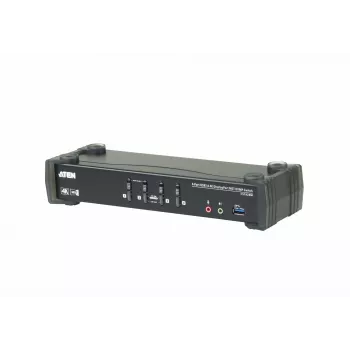 ATEN 4 prievadų USB 3.0 4K DisplayPort MST KVMP jungiklis, 4096 x 2160 pikselių, 4K Ultra HD, 4.89 W, juodas