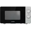 Mikrobangų krosnelė Gorenje MO20E1S — 20 L, 800 W, sukamoji rankenėlė, 270 mm padėklas, nerūdijantis plienas/juoda