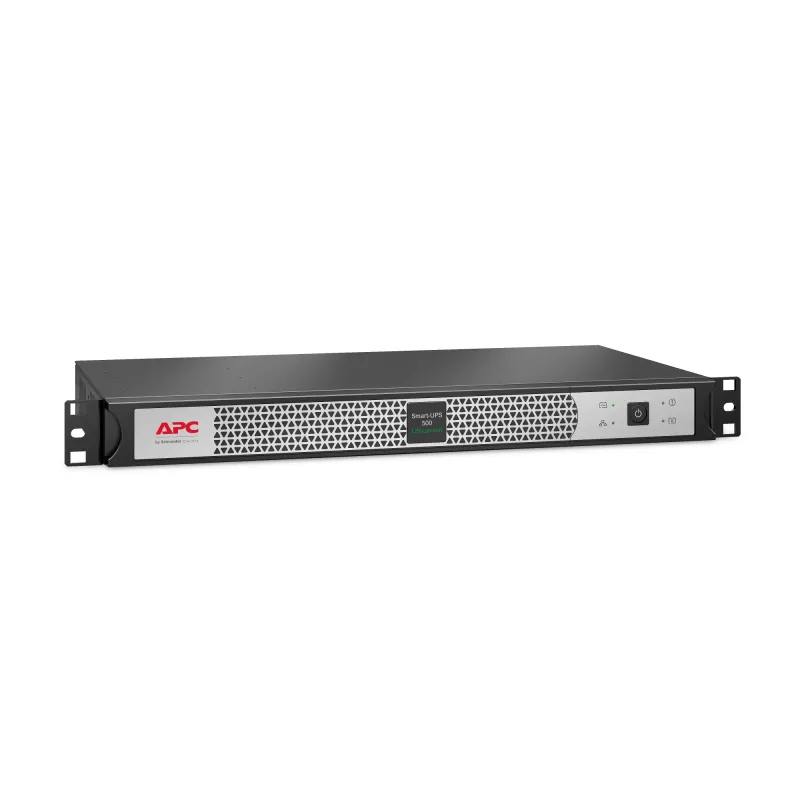 APC Smart-UPS Li-ion SCL500RMI1UNC – 4× C13, trumpas gylis, montavimas stove/ant sienos/ant stalo, NMC, 500VA