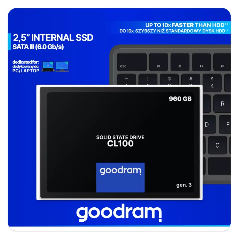 SSD diskas Goodram 960 GB 2,5 colio SATA III SSDPR-CL100-960-G3