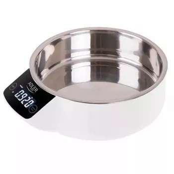 Virtuvinės svarstyklės Adler AD 3166 – 5 kg, 1 g tikslumas, nerūdijančio plieno dubuo 0,9 l, LCD, laikmatis