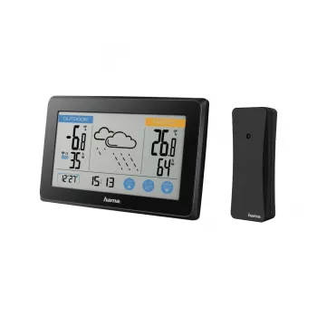 Higrometras Termometras Hama Touch Black LED Baterija
